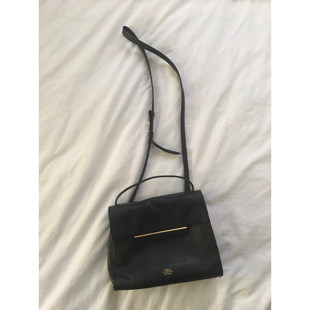 Vince Camuto Black & Gold Leather Crossbody Bag 🖤